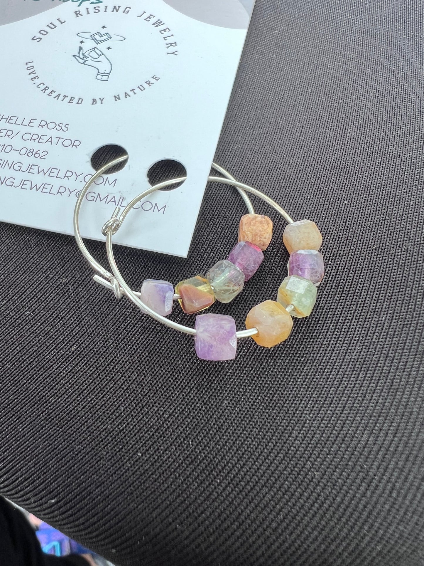 Fluorite hoop earrings