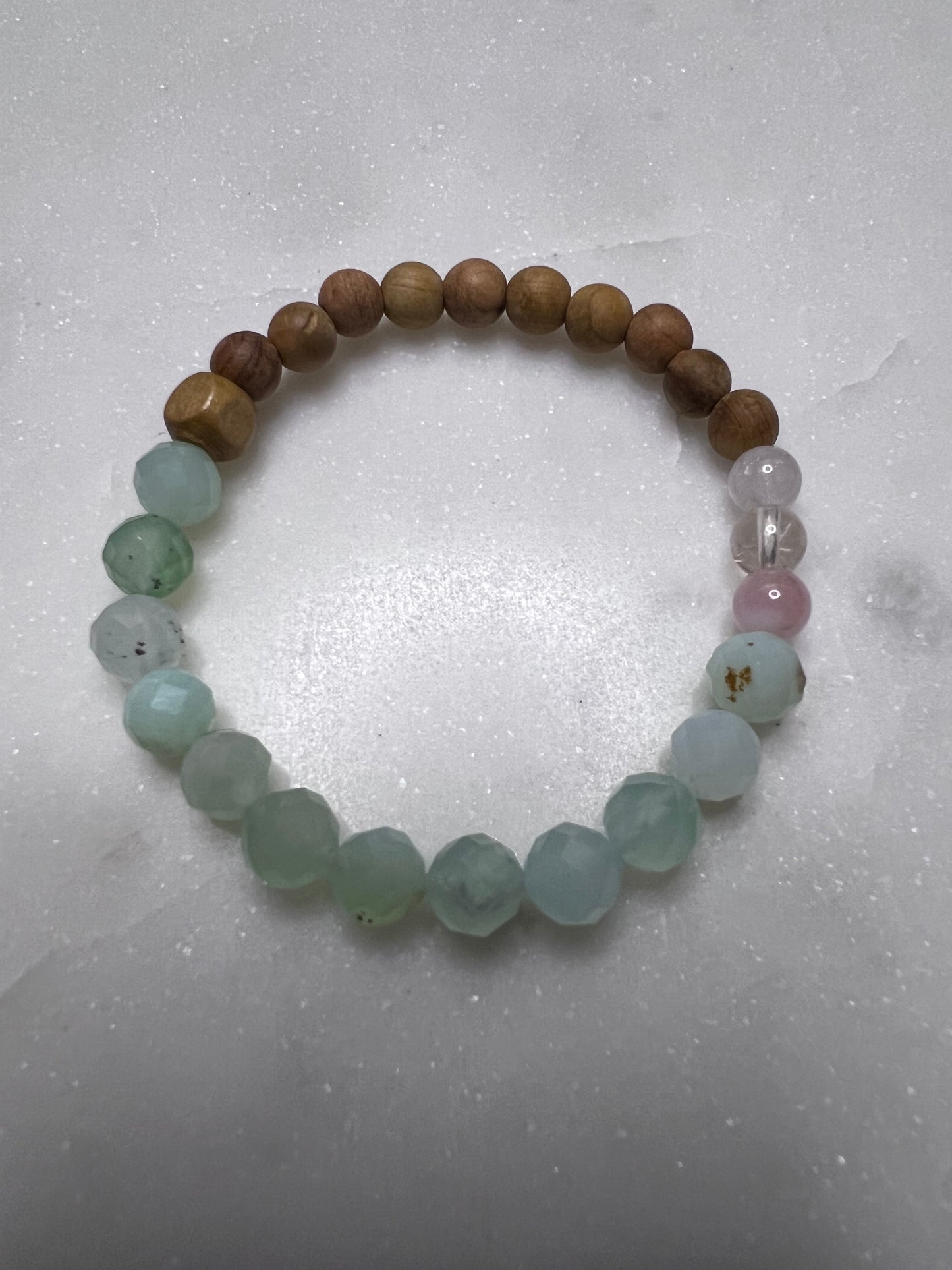 7” Chrysoprase & cherry blossom agate