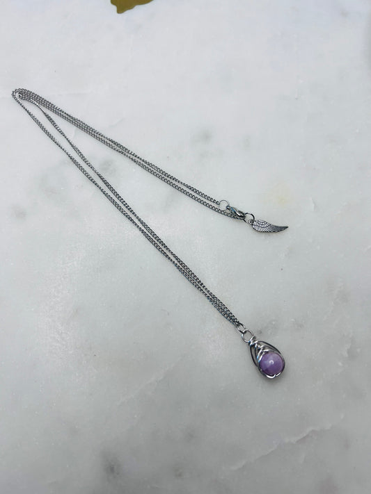 Kunzite Silver necklace